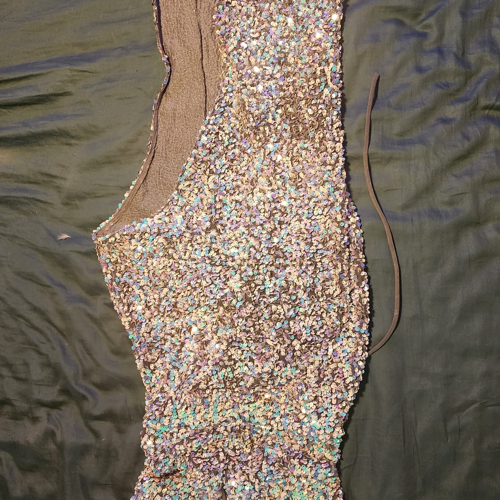 Fashion Nova Iridescent Sequin Backless Dress - Picture 2 of 6